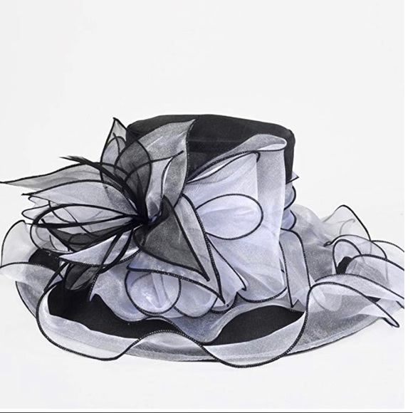 Kentucky Derby Ruffle Wide Brim Hat - Picture 2 of 3